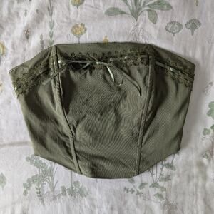 Pacsun Beverly & Beck Olive Lace Trimmed Corset Top